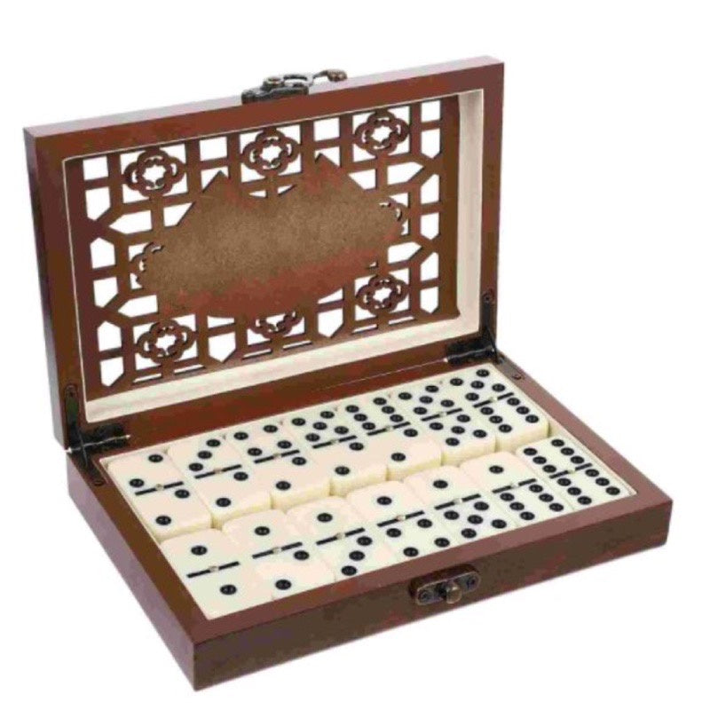 Dominó conjunto 28 peças jogos clássicos com caixa de madeira 2-4 jogadores  - AliExpress