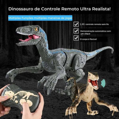 Dinossauro de controle remoto - Velociraptor Brincalhão