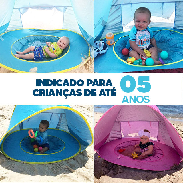 barraca de praia infantil com piscina dino brinquedos