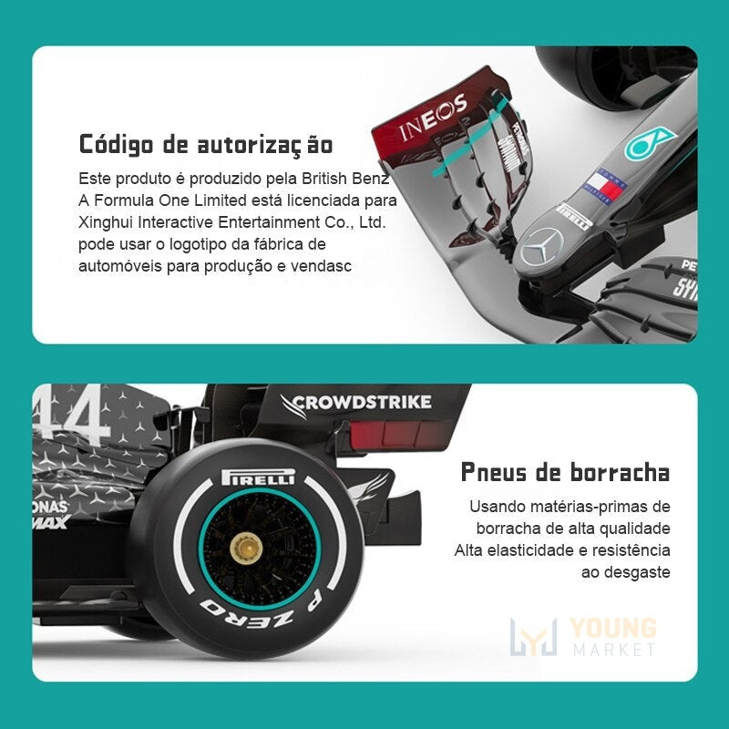 Carrinho de Controle Remoto - Formula 1 - Ferrari e Mercedes