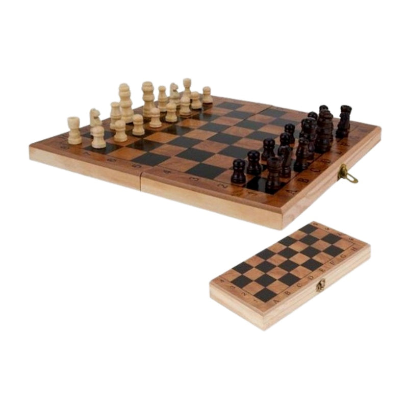 Madeira mão-crafted xadrez conjunto dobrável mini tabuleiro de