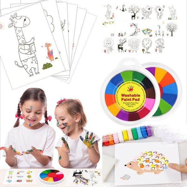Kit de Pintura à Dedo Montessori - Atóxico e Lavável